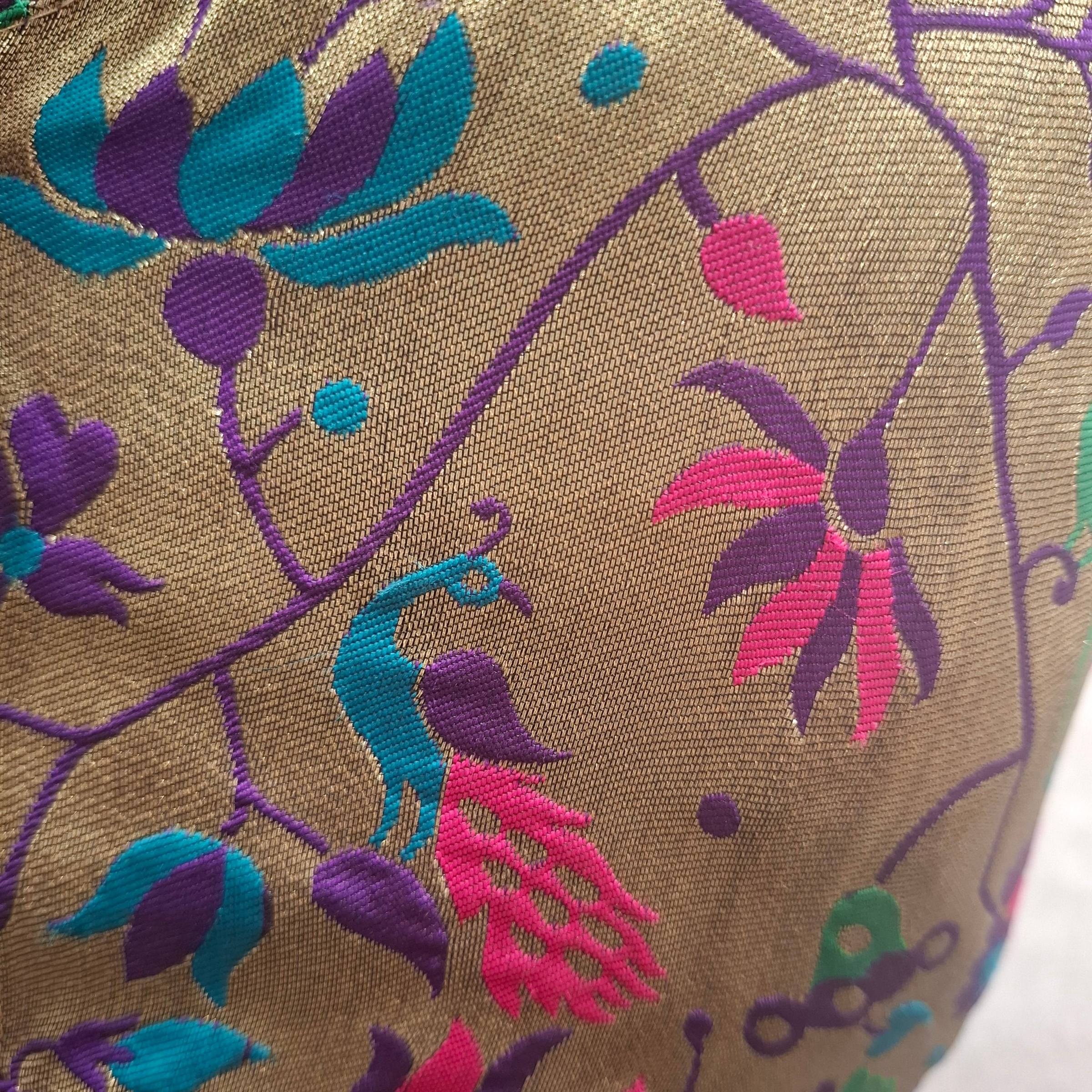 Purple Jacquard Weave Multi Color Paithani Blouse