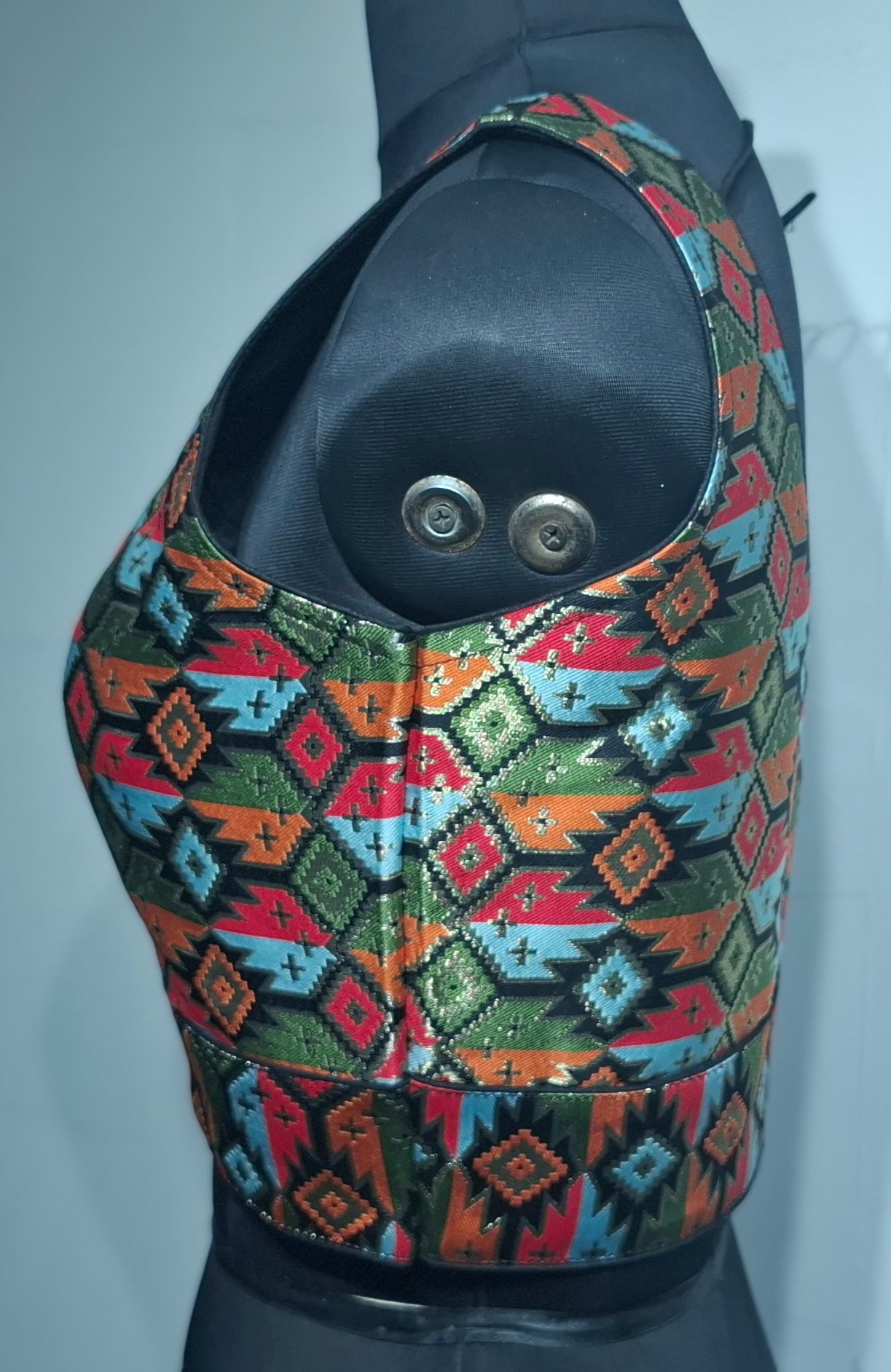 Black Multi Color Woven Patola Pattern Readymade Blouse