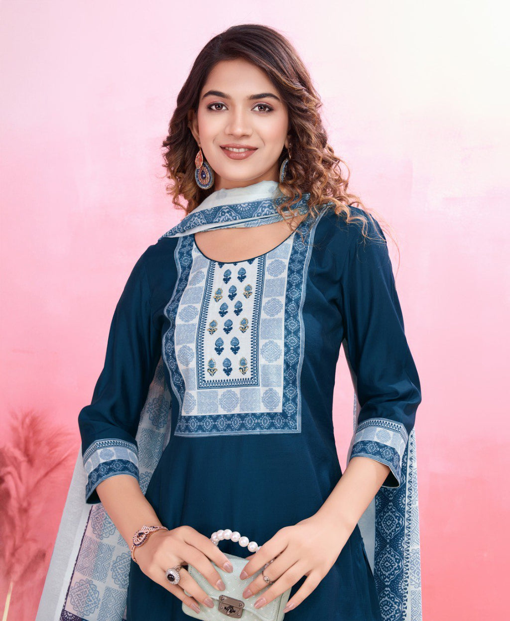 Yellow Viscose Silk Printed Kurta Set for Women