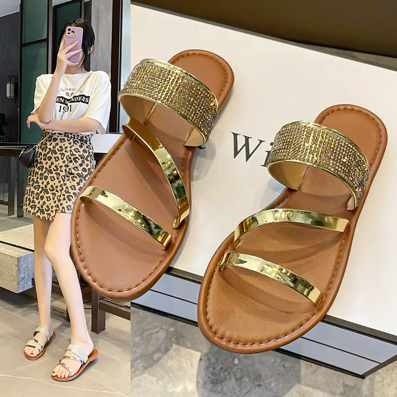Women's Summer Fashion Flat Slippers and Beach Sandals