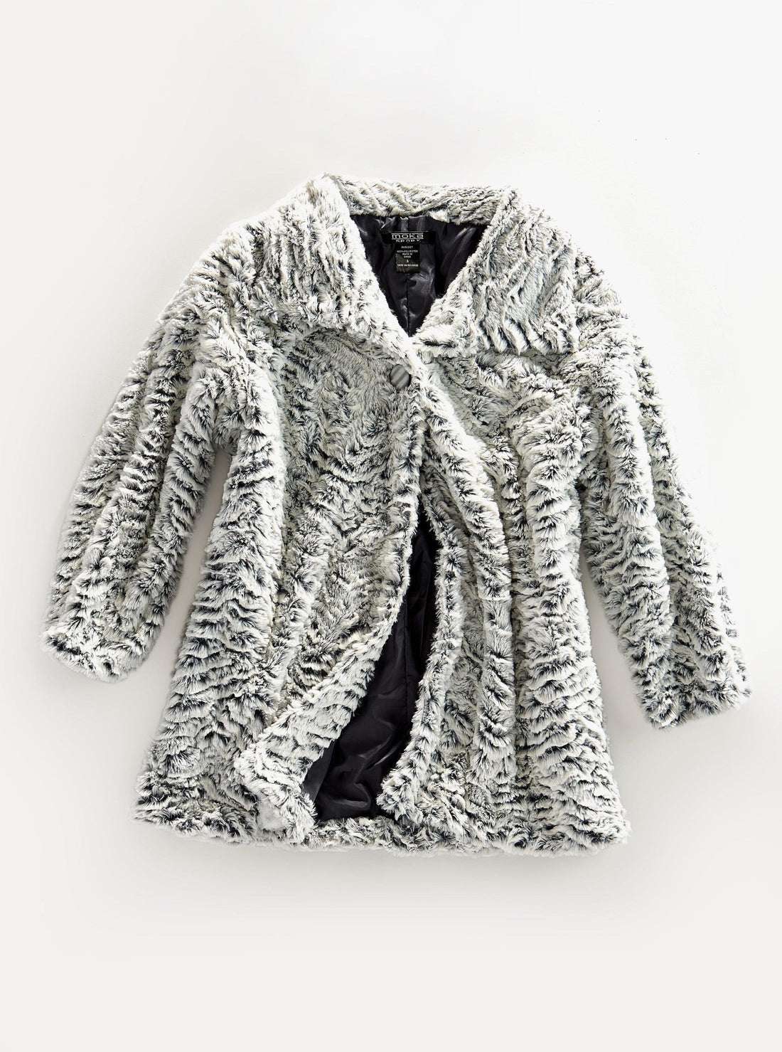 Women's Faux Fur Lined Swing Jacket - Modern Animal Print Coat
