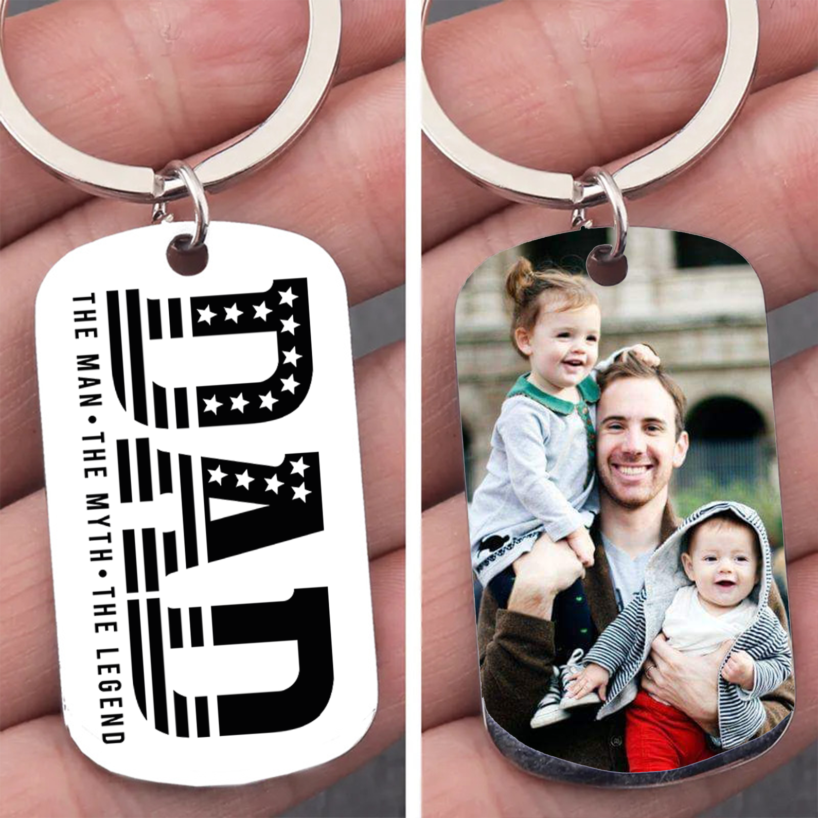 Dad The Man The Myth The Legend – Personalized Keychain | Father's Day Gift, Legend Dad Keepsake, Memory Gift for Dad 682275