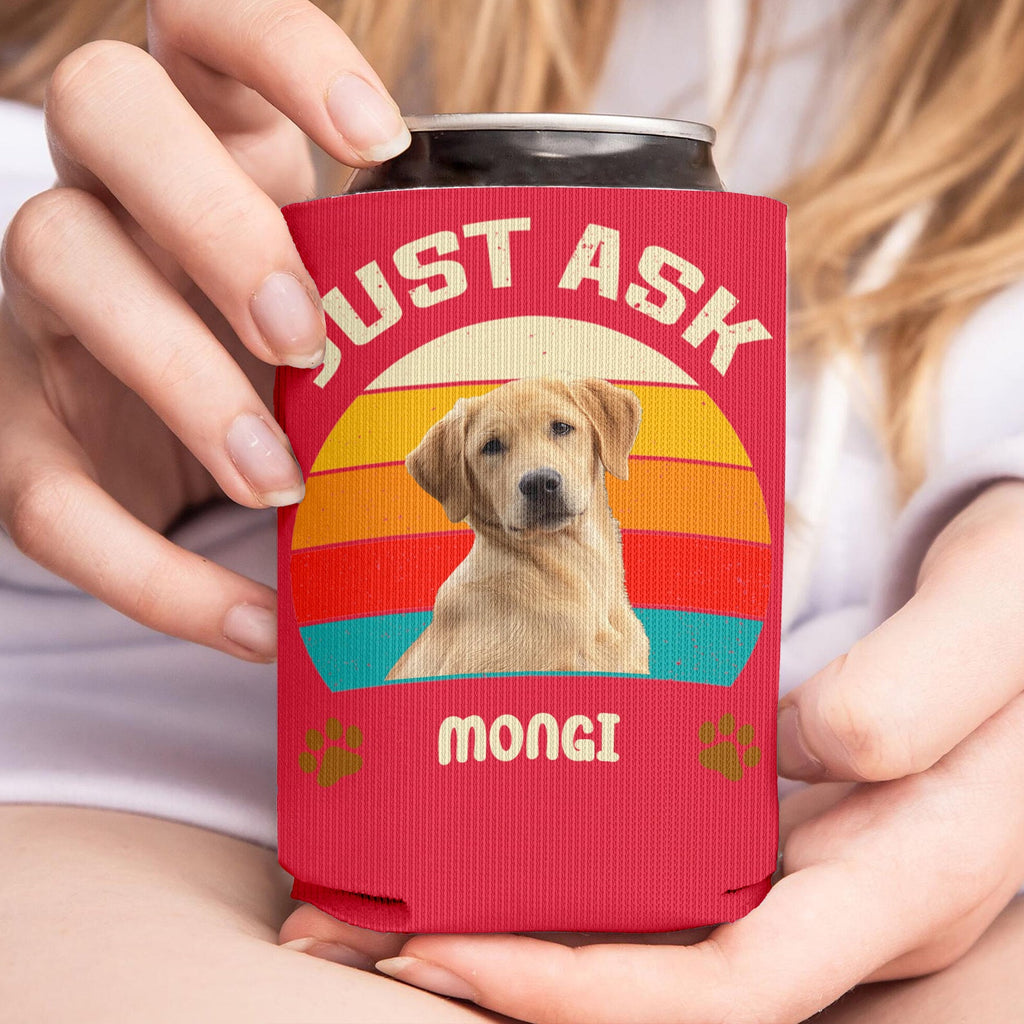 Personalized Dog Photo Best Dog Mom Ever Can Cooler | Custom Dog Name Can Cover | Can Sleeve For Drink 682378