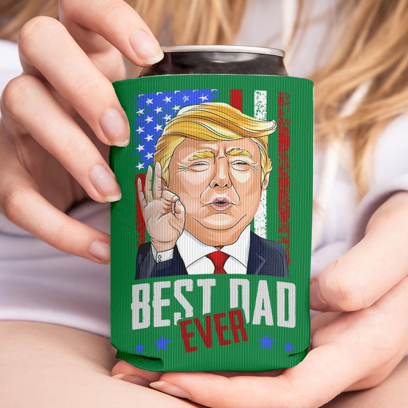 Personalized Best Dad Ever Can Cooler | Custom Funny Trump Father’s Day Gift from Son Daughter | MAGA Papa Gift Idea 682390 - GOP