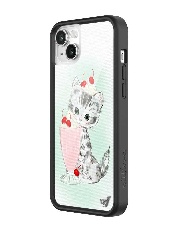 Kitty Shake Kitten Illustration iPhone Case with Black Bumper - Image 34