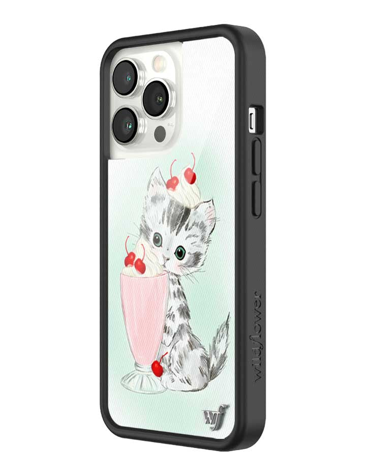 Kitty Shake Kitten Illustration iPhone Case with Black Bumper - Image 32