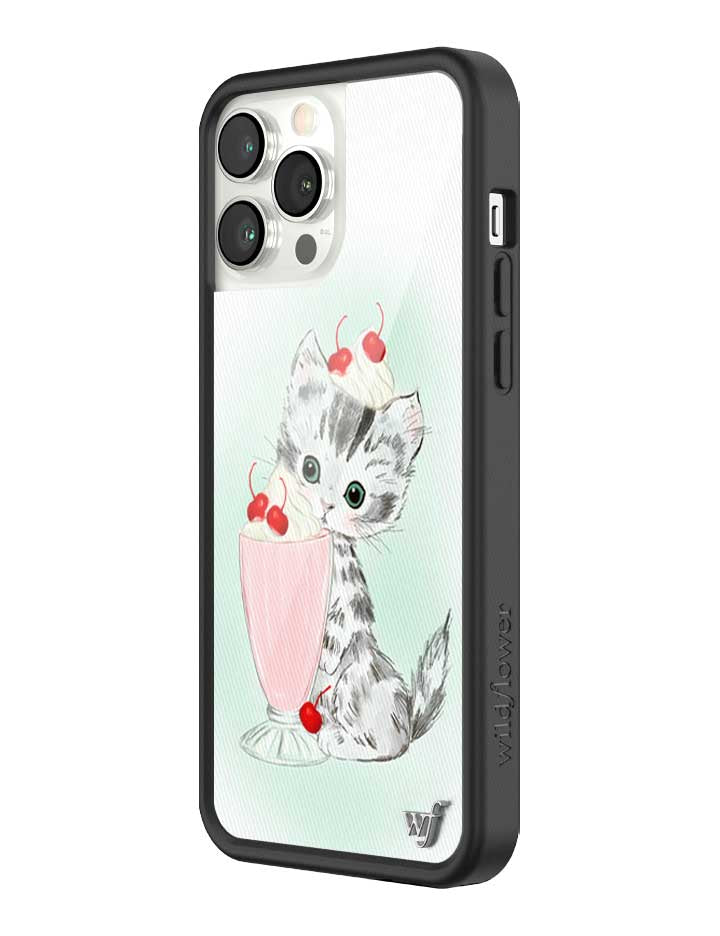 Kitty Shake Kitten Illustration iPhone Case with Black Bumper - Image 30