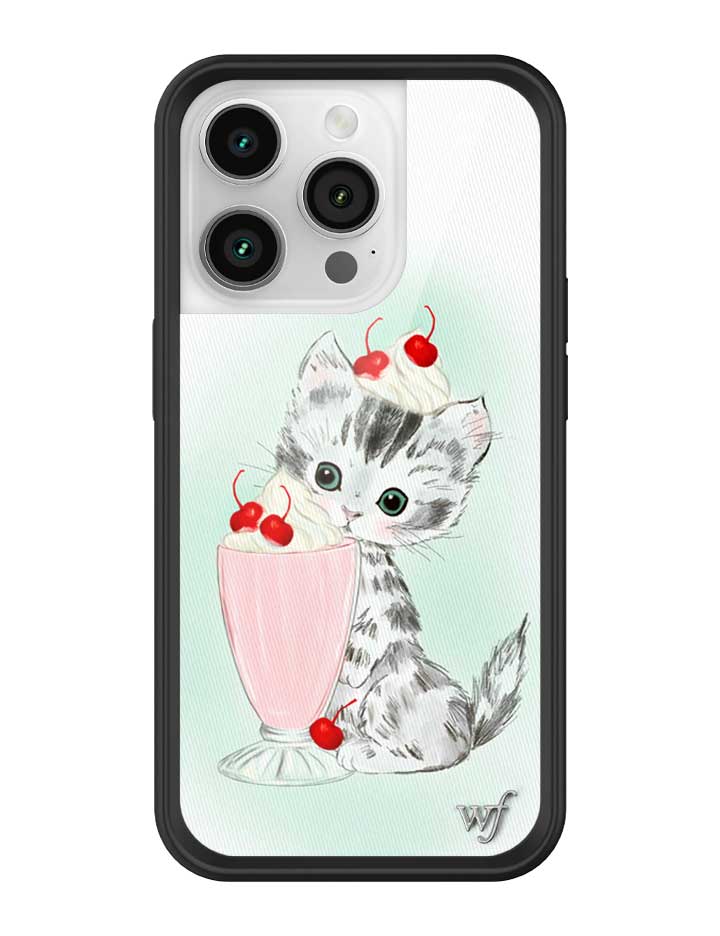 Kitty Shake Kitten Illustration iPhone Case with Black Bumper - Image 25