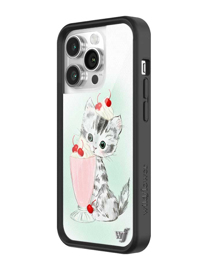 Kitty Shake Kitten Illustration iPhone Case with Black Bumper - Image 26