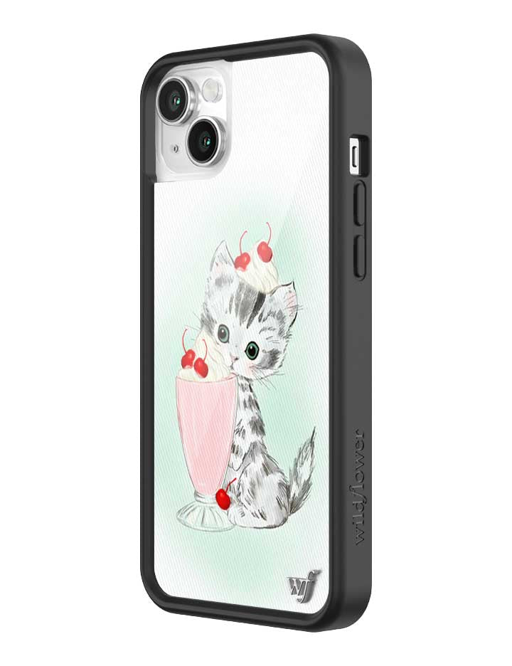 Kitty Shake Kitten Illustration iPhone Case with Black Bumper - Image 24