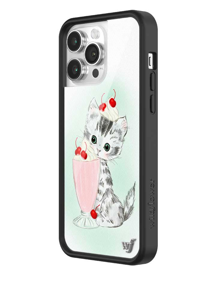Kitty Shake Kitten Illustration iPhone Case with Black Bumper - Image 22