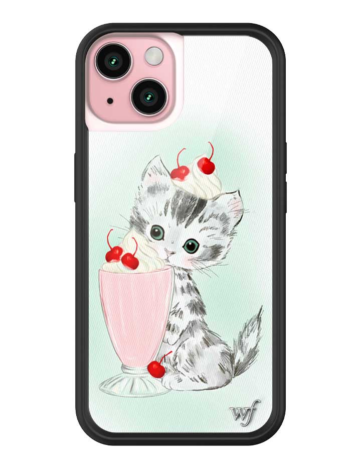 Kitty Shake Kitten Illustration iPhone Case with Black Bumper - Image 19
