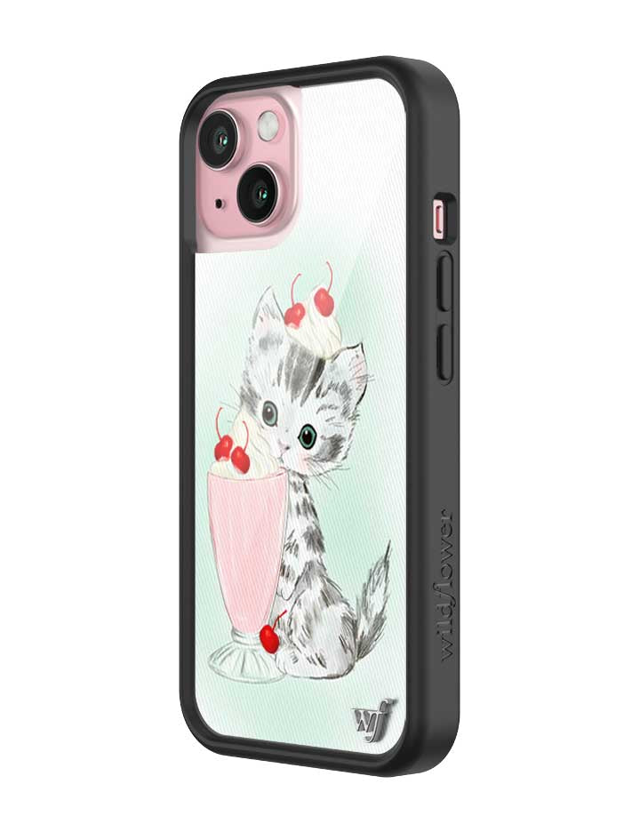 Kitty Shake Kitten Illustration iPhone Case with Black Bumper - Image 20