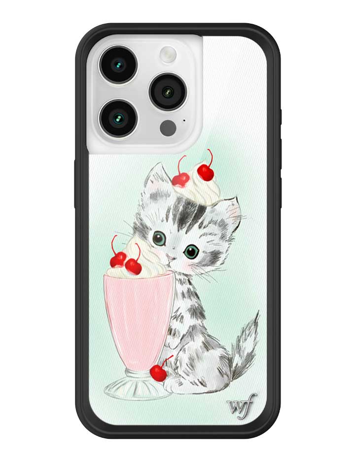 Kitty Shake Kitten Illustration iPhone Case with Black Bumper - Image 17