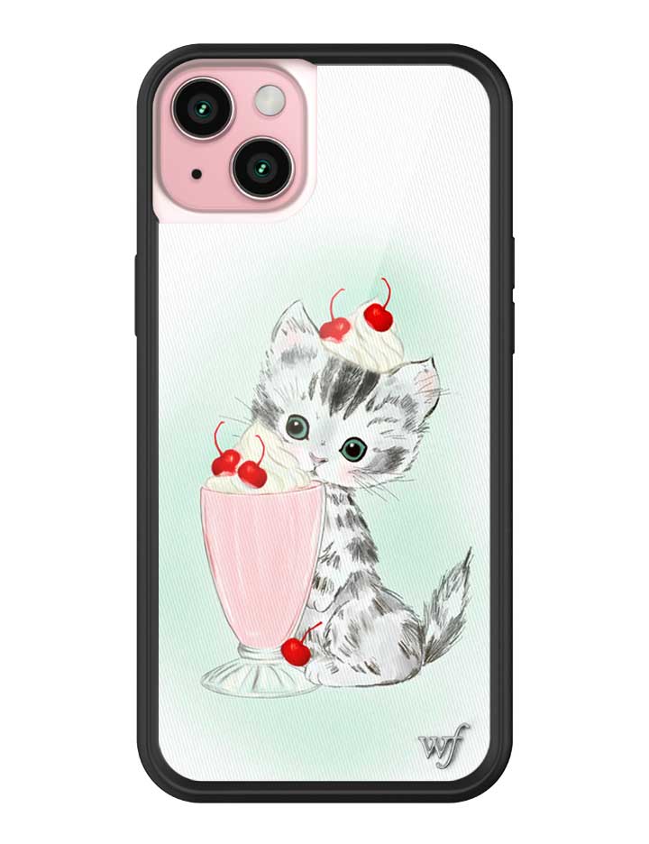 Kitty Shake Kitten Illustration iPhone Case with Black Bumper - Image 15