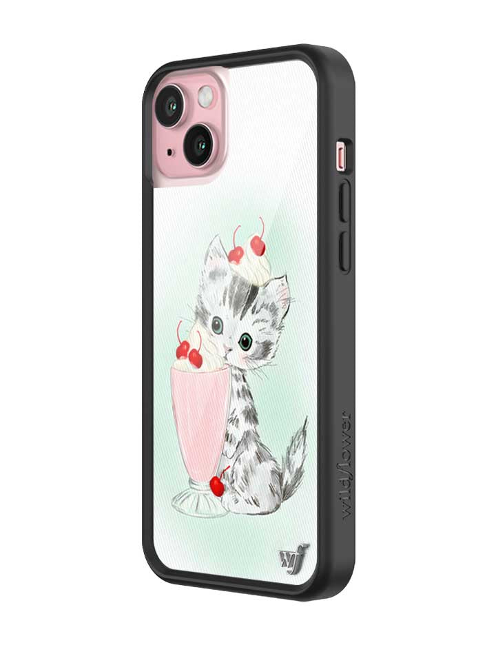 Kitty Shake Kitten Illustration iPhone Case with Black Bumper - Image 16