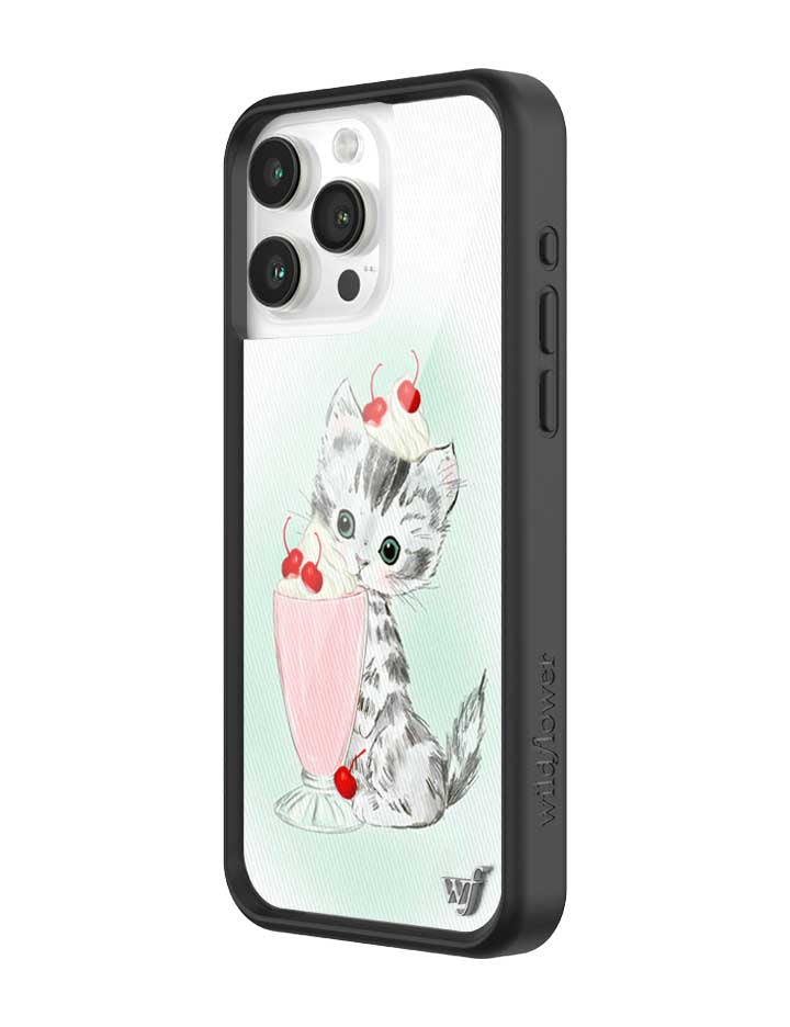 Kitty Shake Kitten Illustration iPhone Case with Black Bumper - Image 14
