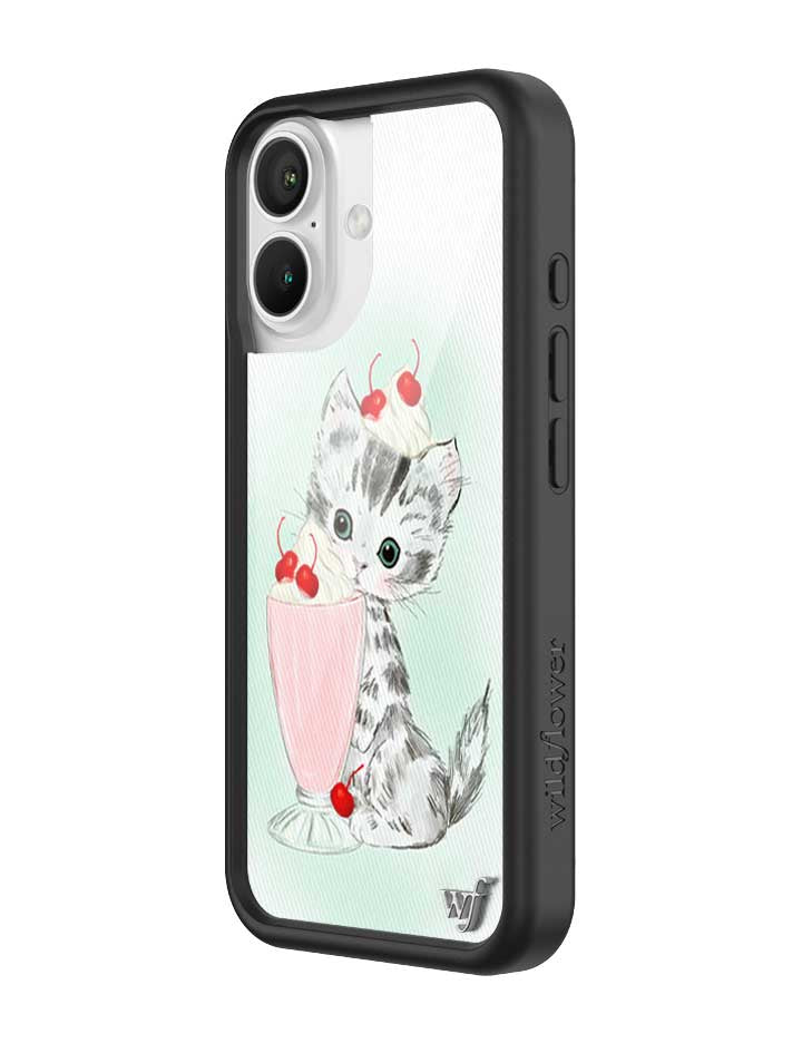 Kitty Shake Kitten Illustration iPhone Case with Black Bumper - Image 10