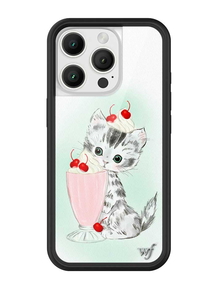 Kitty Shake Kitten Illustration iPhone Case with Black Bumper - Image 7
