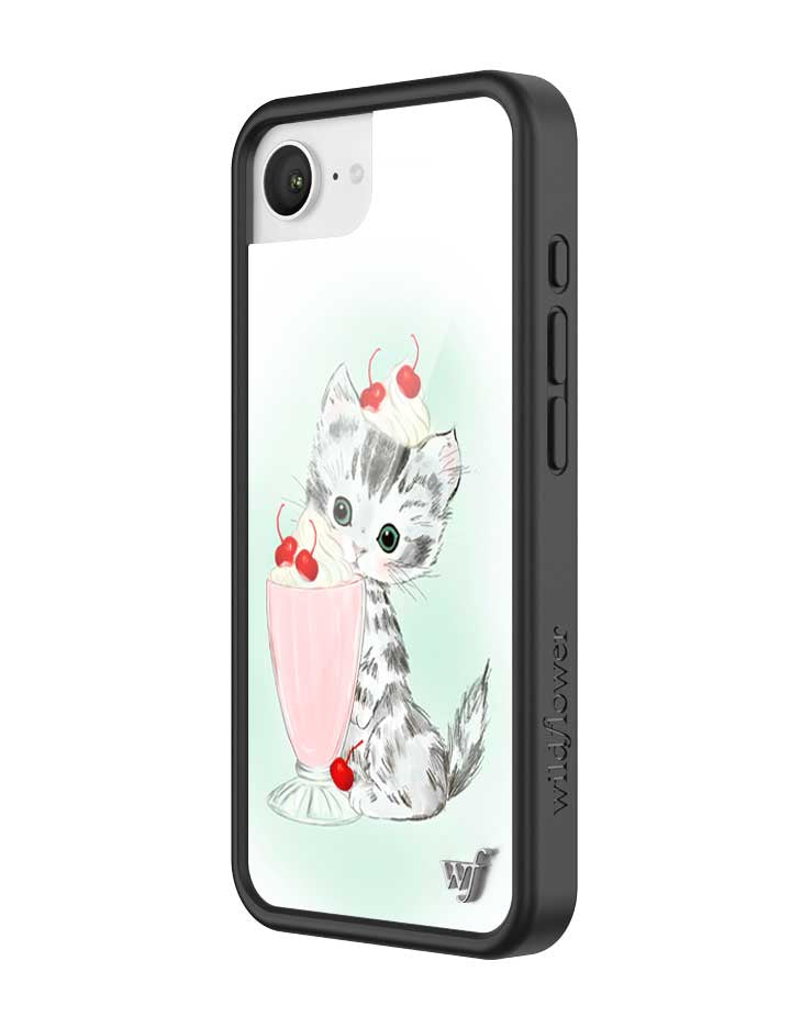 Kitty Shake Kitten Illustration iPhone Case with Black Bumper - Image 2
