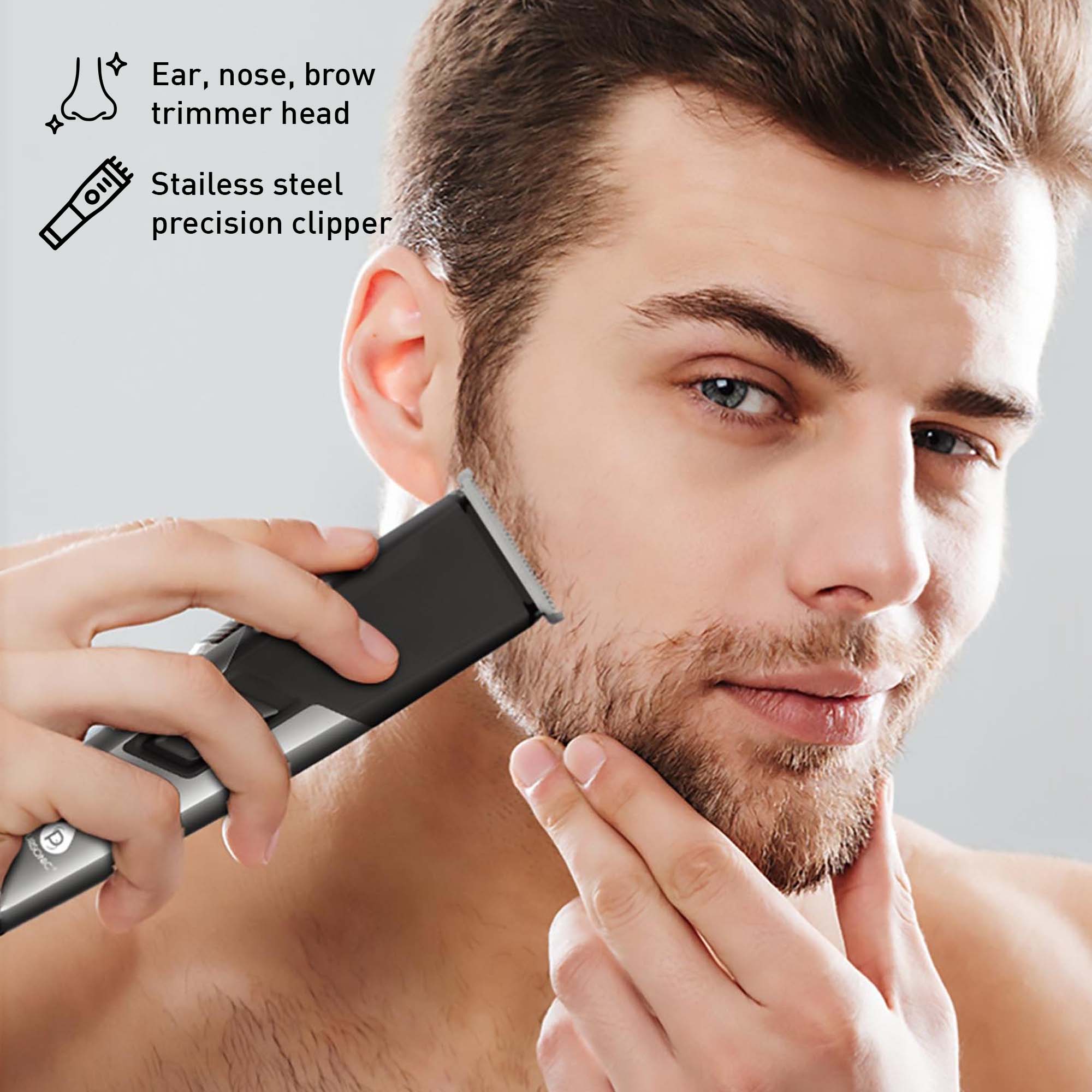 Mario Lopez Rechargeable Men’s Grooming & Beard Care Bundle – Complete Hair, Beard, Nose, and Ear Kit