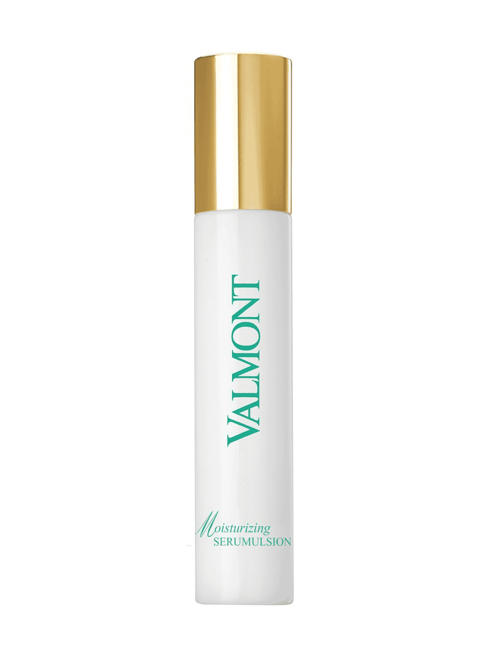 Valmont Hydration Moisturizing Serumulsion with minimalist white, gold, and green packaging
