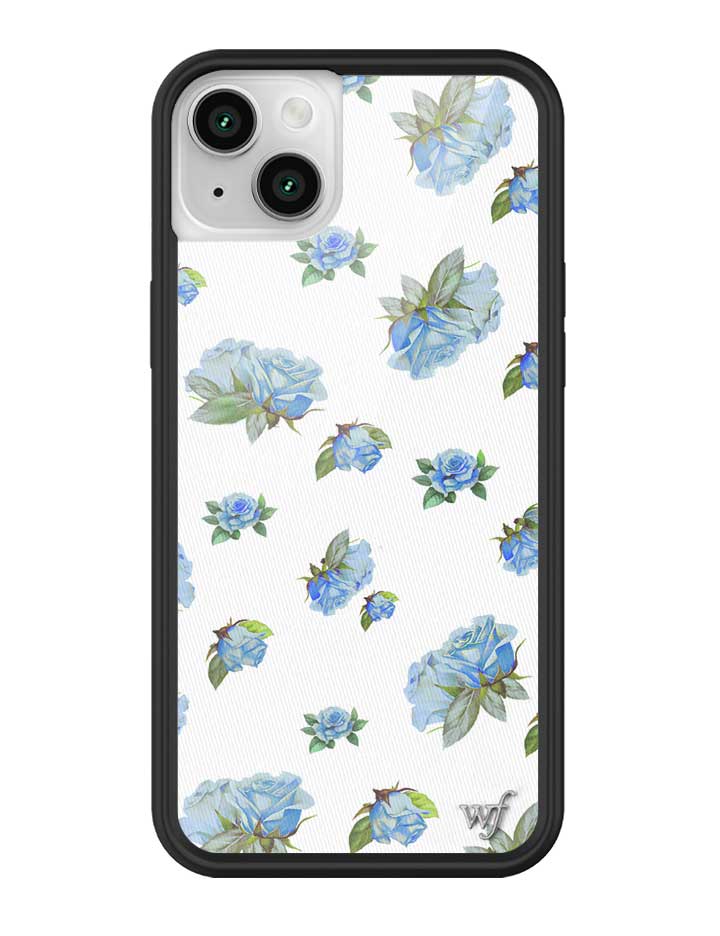 Moonlight Rose iPhone Case with Blue Floral Print and Black Bumper - Image 23