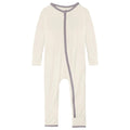Coverall with 2 Way Zipper in Natural with Feather
