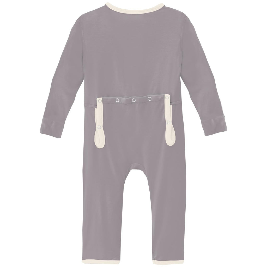 Coverall with 2 Way Zipper in Feather with Natural