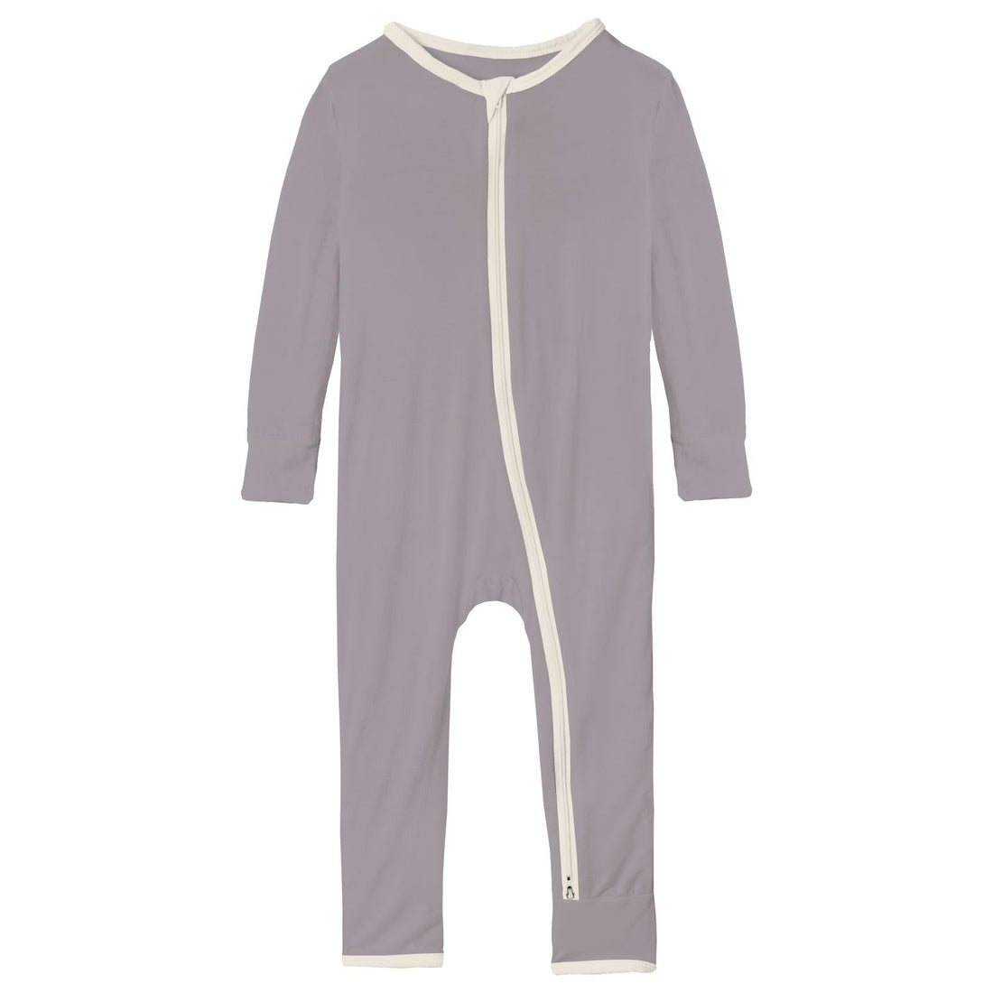 Coverall with 2 Way Zipper in Feather with Natural