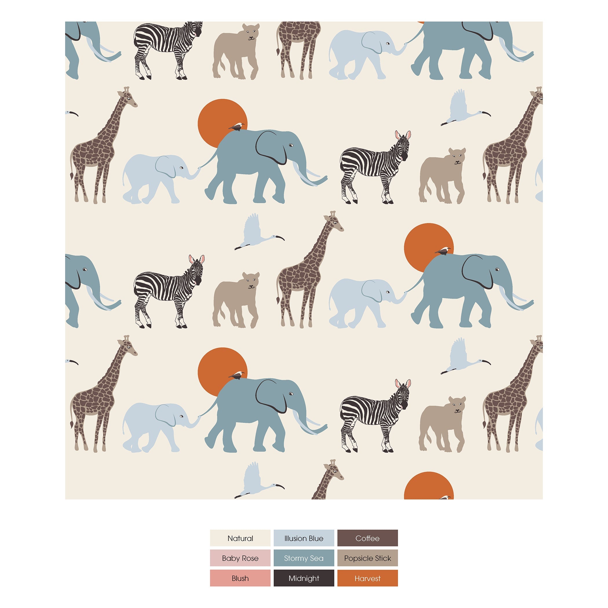 Print Convertible Sleeper with Zipper in Natural Just So Animals