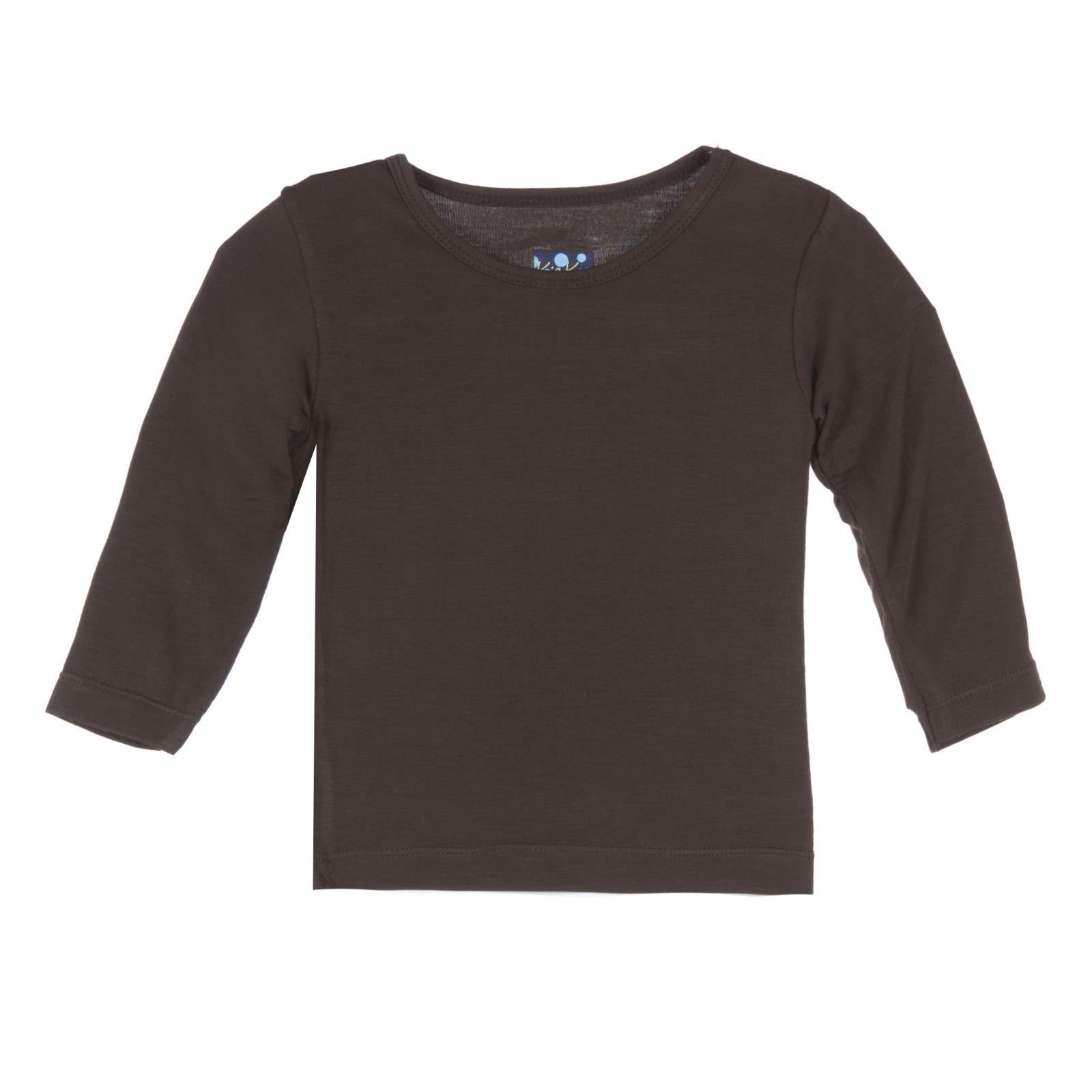 Long Sleeve Baby Tee in Bark