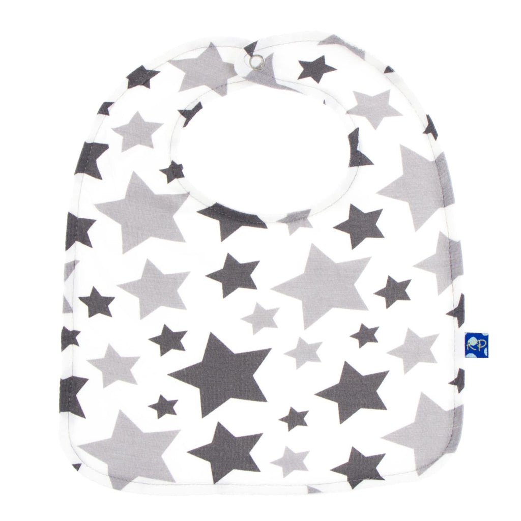 Bib Set in Feather/Rain Stars  Feather & Feather Contrast Stripe