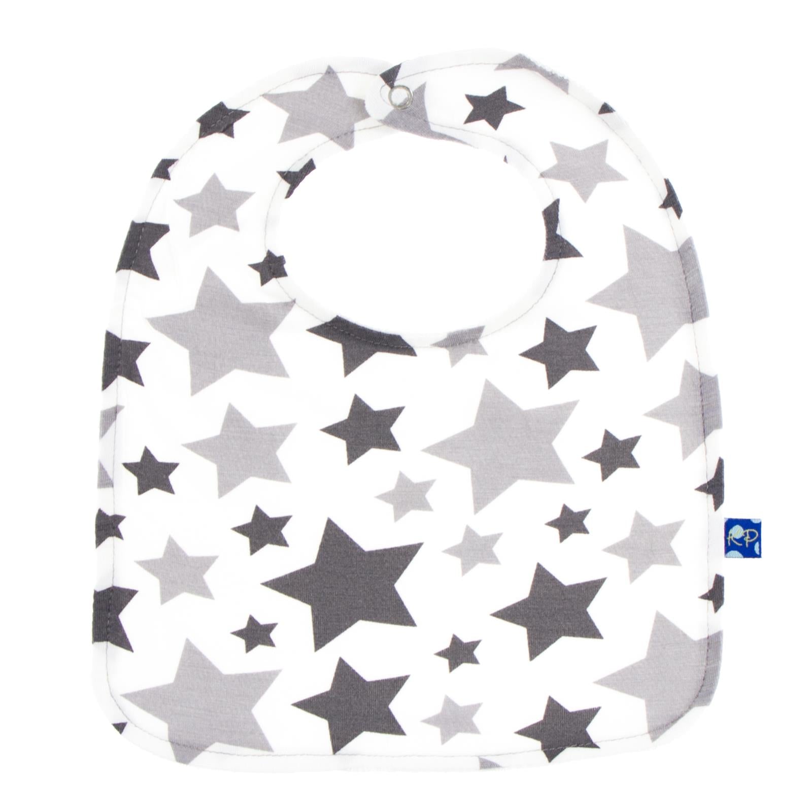 Bib Set in Feather/Rain Stars  Feather & Feather Contrast Stripe