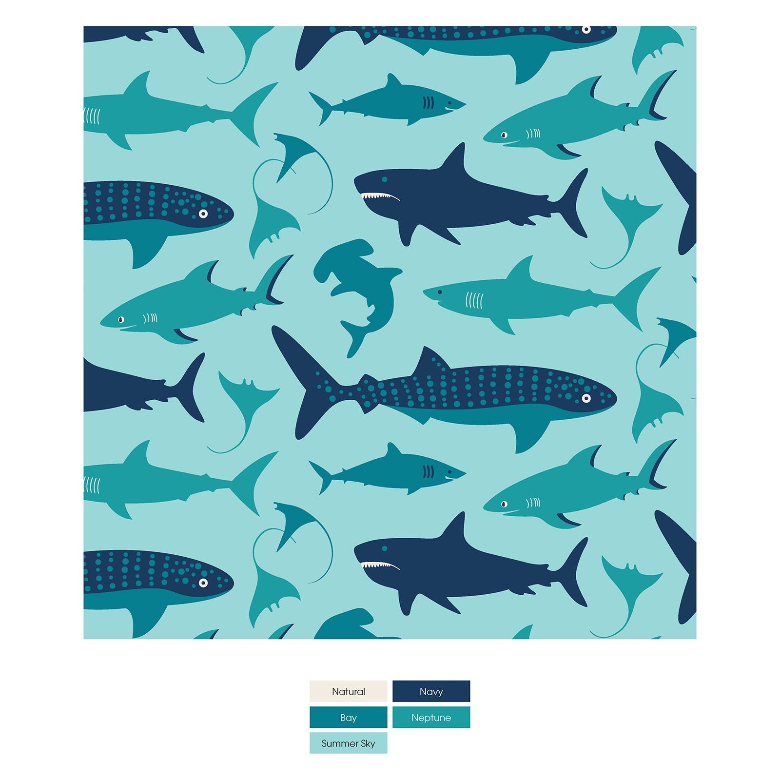 Print Dog Bandana in Summer Sky Sharks