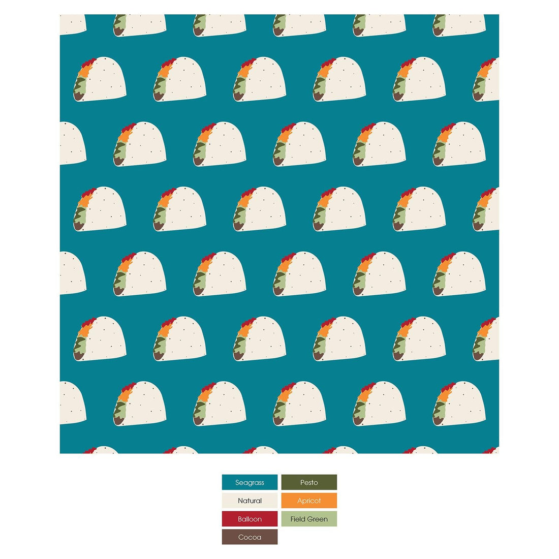 Print Dog Bandana in Seagrass Tacos