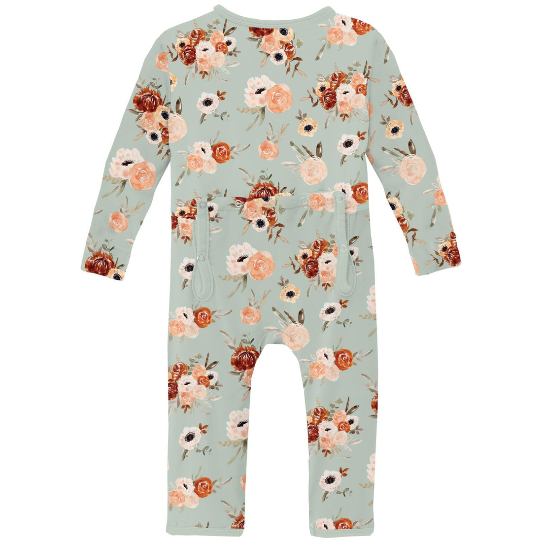 Print Coverall with 2 Way Zipper in Aloe Fall Floral