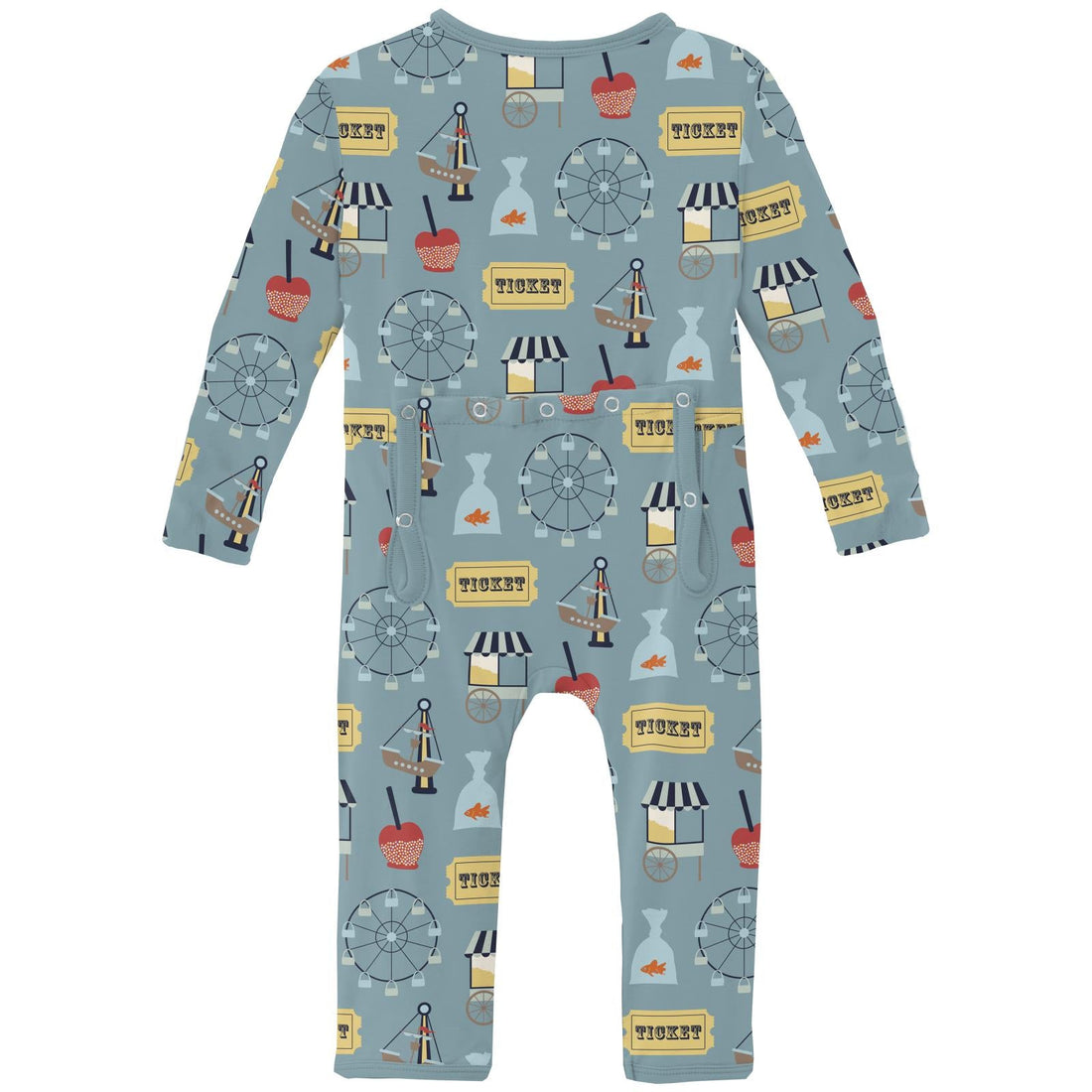 Print Coverall with 2 Way Zipper in Stormy Sea Fall Fair