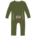Applique Coverall with 2 Way Zipper in Pesto Football