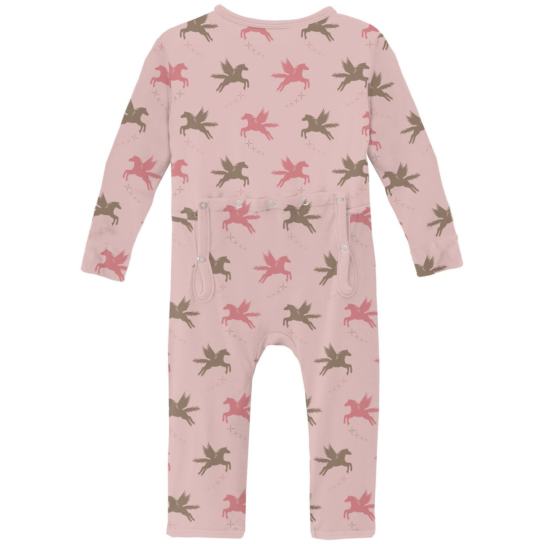 Print Coverall with 2 Way Zipper in Baby Rose Pegasus