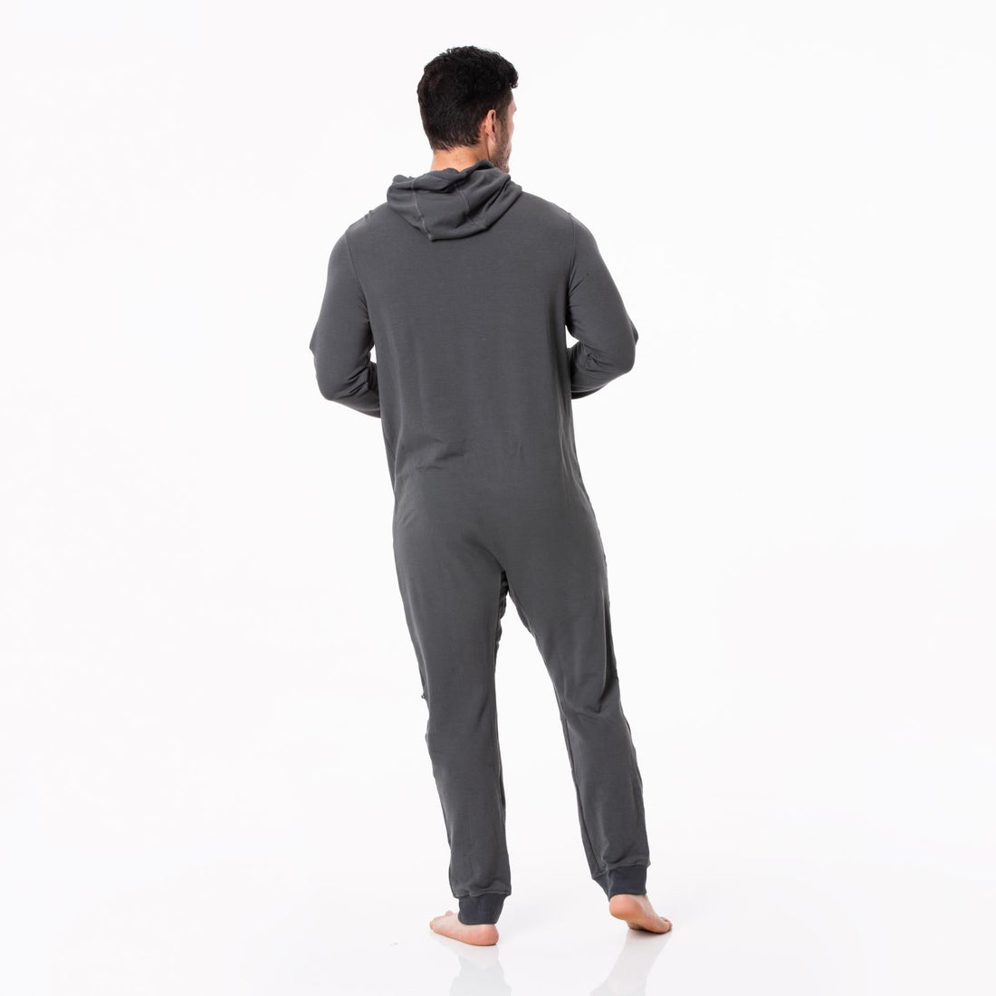 Adult Fleece Jumpsuit with Hood in Pewter
