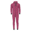 Print Adult Fleece Jumpsuit with Hood in Calypso Cheetah Print