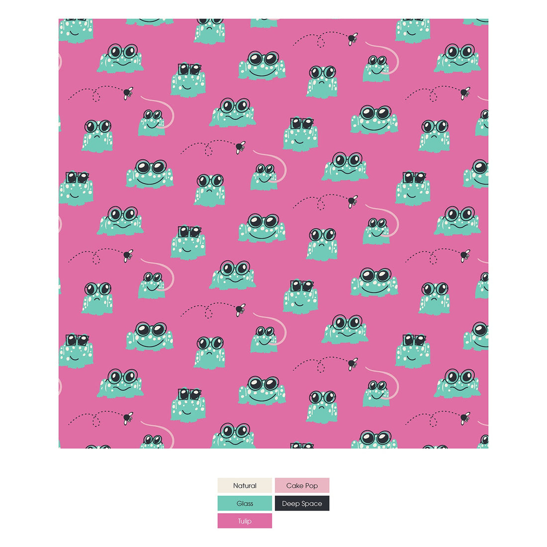 Print Coverall with 2 Way Zipper in Tulip Bespeckled Frogs