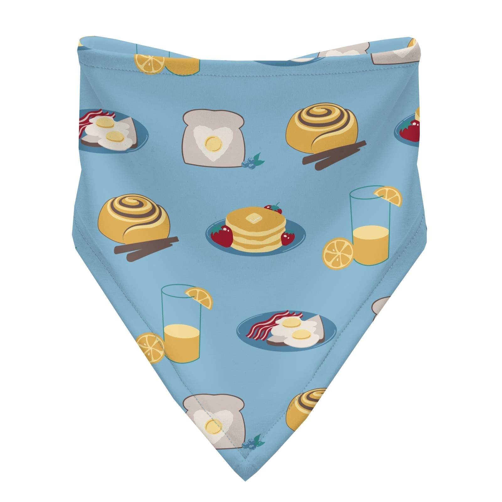 Print Bandana Bib in Seaside Blue Breakfast in Bed