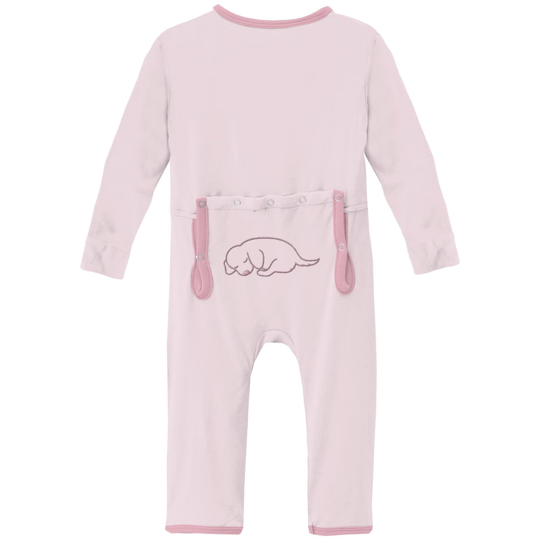 Applique Coverall with 2 Way Zipper in Shrinking Violet Dog