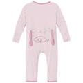 Applique Coverall with 2 Way Zipper in Shrinking Violet Dog