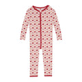 Print Convertible Sleeper with Zipper in Natural Heart Doodles