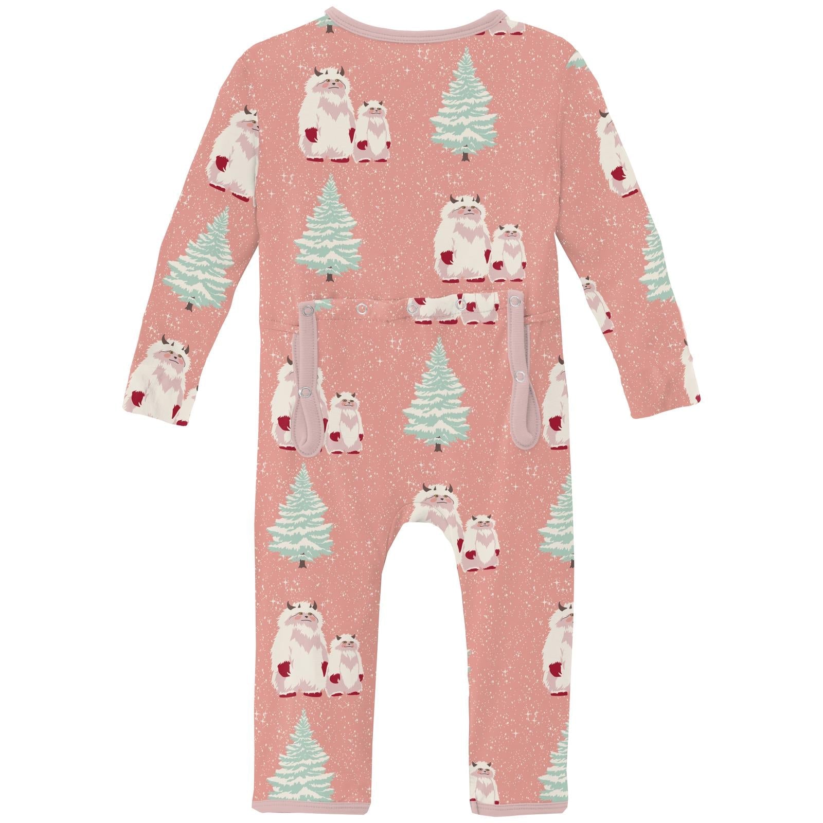 Print Coverall with 2 Way Zipper in Blush Yeti