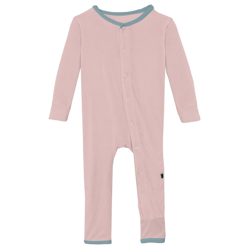 Applique Coverall with Snaps in Baby Rose Whale