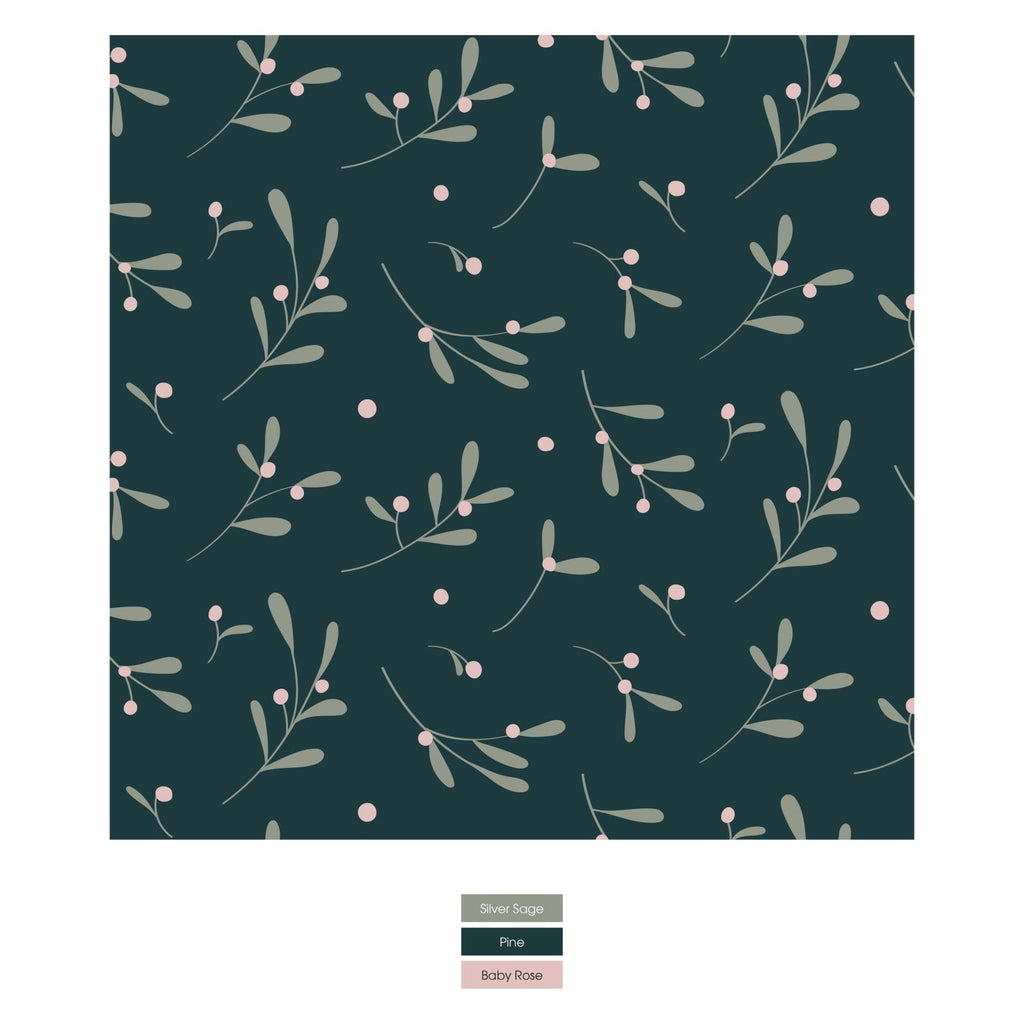 Print Coverall with 2 Way Zipper in Pine Mistletoe
